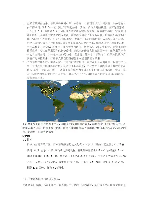 外国苹果的产地与品种