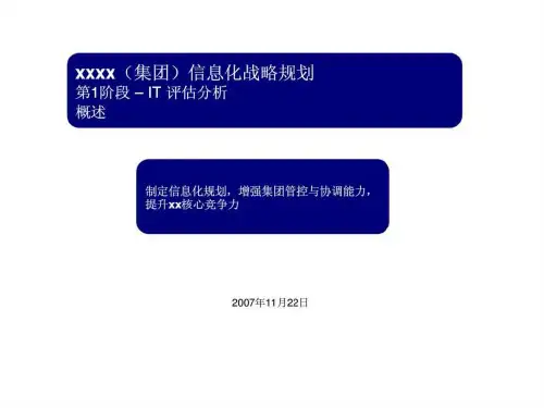 xxxx(集团)信息化战略规划 第1阶段 - IT 评估分析概述