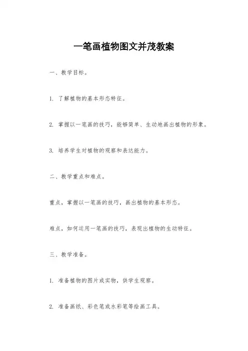 一笔画植物图文并茂教案