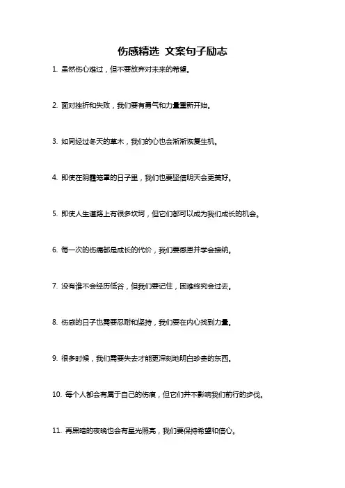 伤感精选 文案句子励志