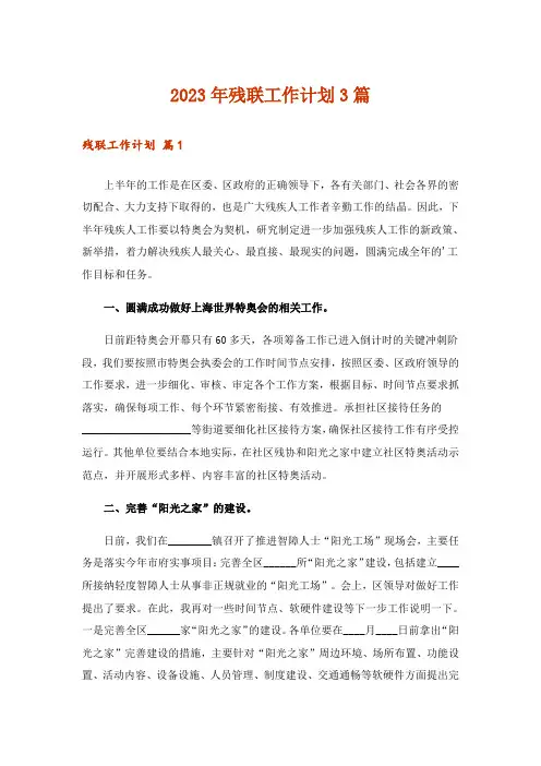 2023年残联工作计划3篇_4