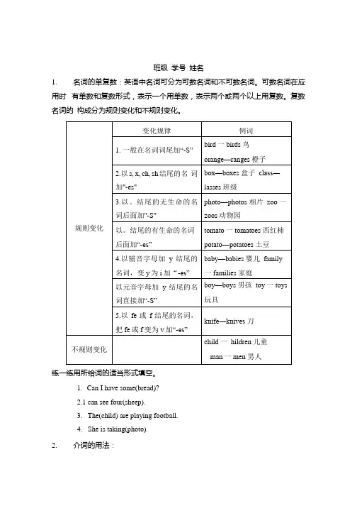 外研版四年级英语上册期末易错点专项试卷附答案.docx