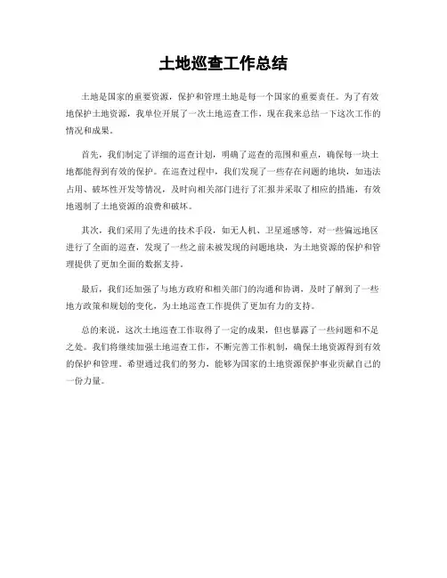 土地巡查工作总结