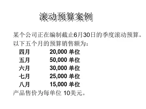 滚动预算案例