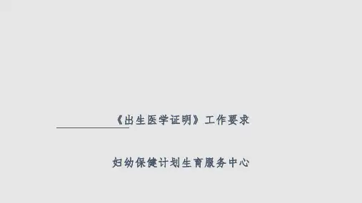 出生证培训PPT课件