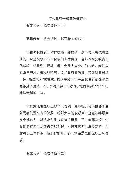 假如我有一根魔法棒范文