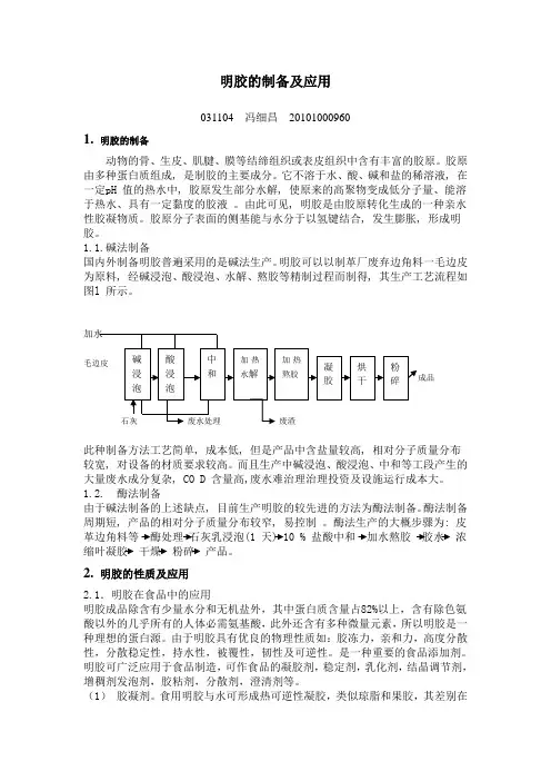明胶的制备及应用