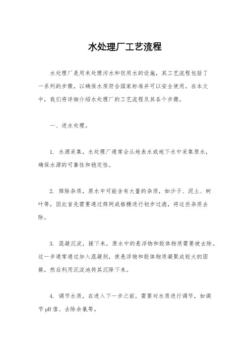 水处理厂工艺流程