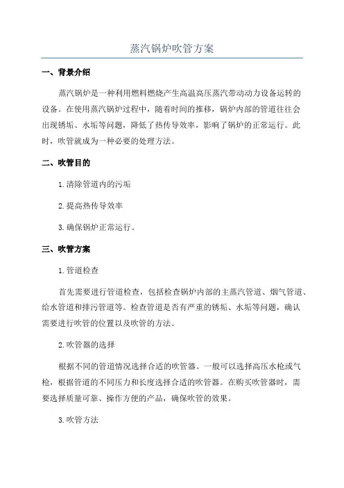 蒸汽锅炉吹管方案