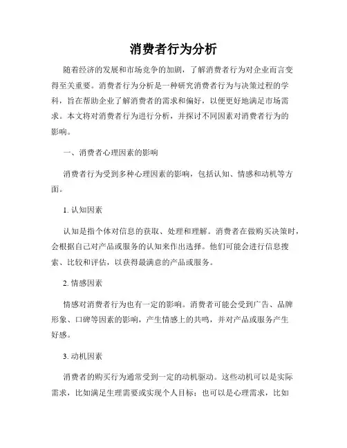 消费者行为分析