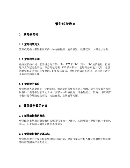 紫外线指数0