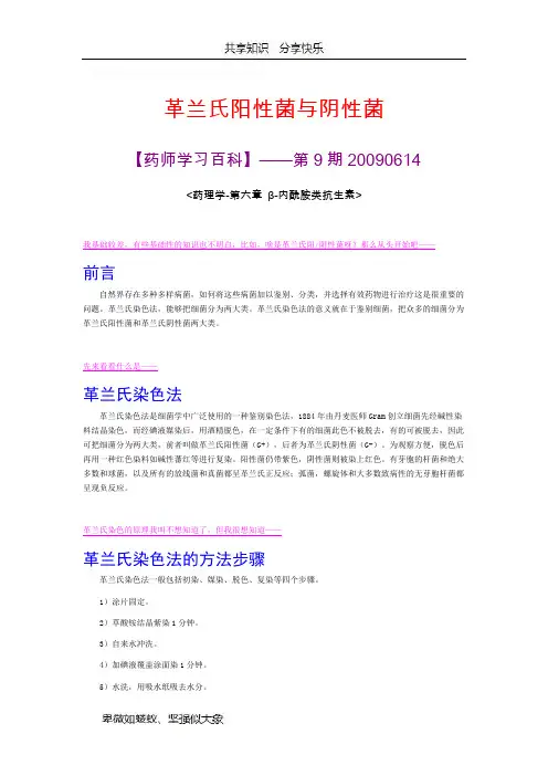 革兰氏阳性菌和革兰氏阴性菌
