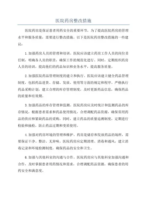 医院药房整改措施