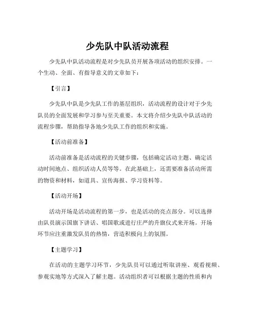 少先队中队活动流程