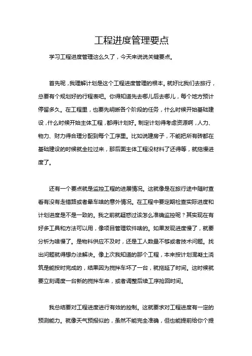 工程进度管理要点