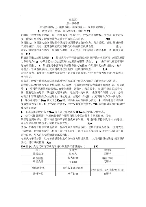 完整版机织学复习