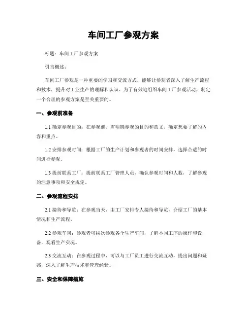 车间工厂参观方案