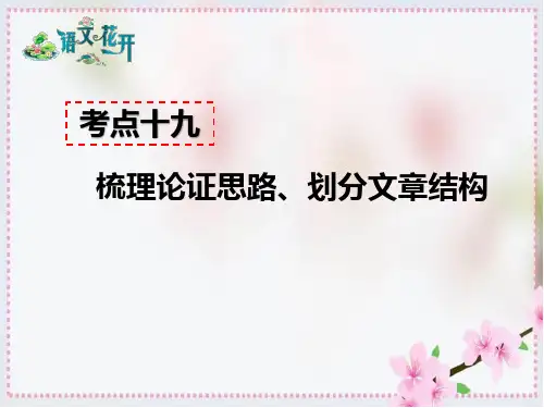 考点十九 - 梳理论证思路、划分文章结构   答题模板及模板示例