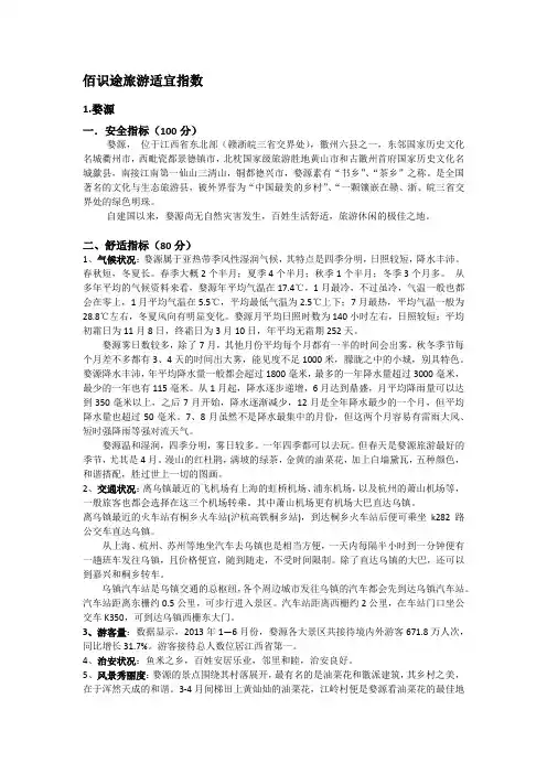 婺源适宜指数
