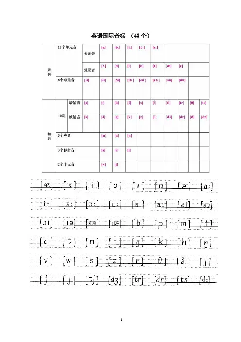 音标资料及习题(一)word文档,无需编辑,附答案,直接打印