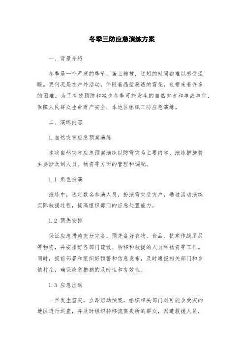 冬季三防应急演练方案