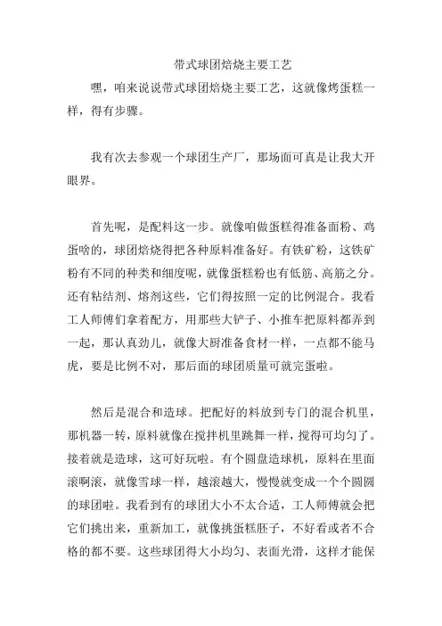 带式球团焙烧主要工艺