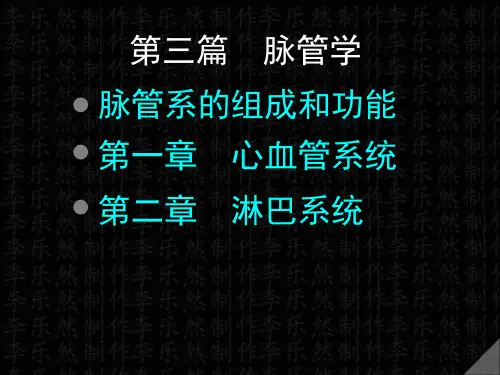 脉管学概述-精品医学课件