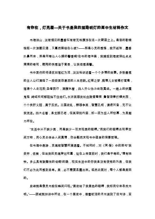 有你在,灯亮着—关于书是我的指路明灯的高中生材料作文_散文