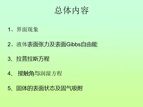 表面物理化学习题课