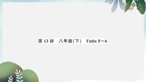 中考英语复习第13讲八下Units5_6讲本课件