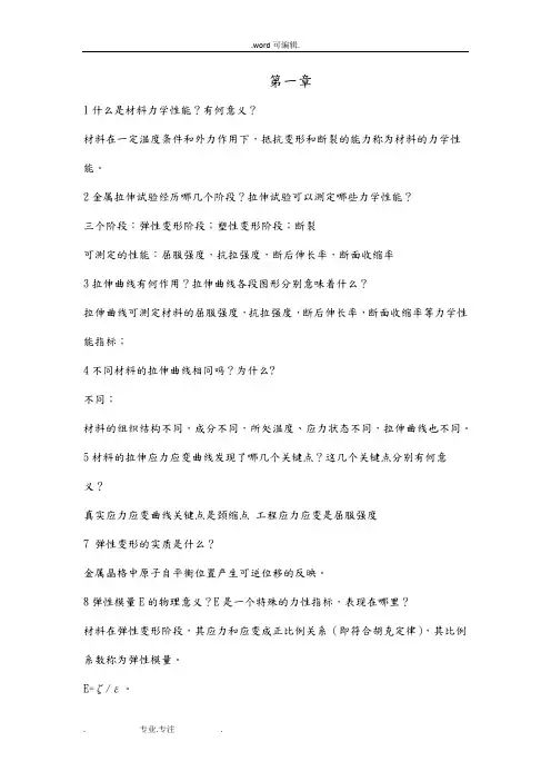 材料力学性能总思考题(1)