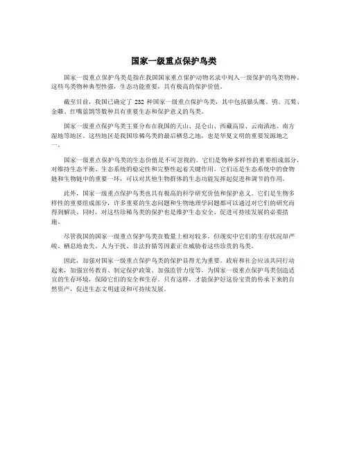 国家一级重点保护鸟类