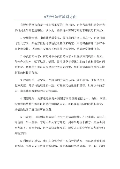 在野外如何辨别方向