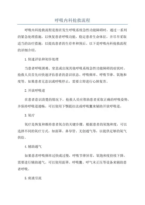 呼吸内科抢救流程