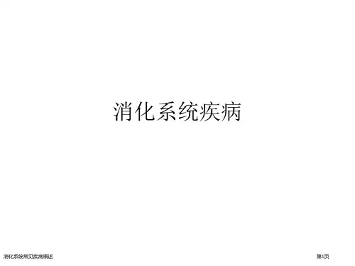 消化系统常见疾病概述