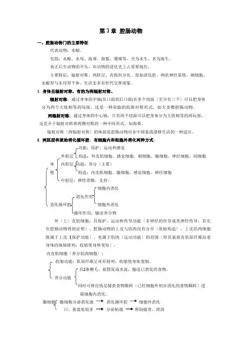 腔肠动物门(教案)