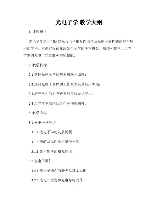 光电子学 教学大纲