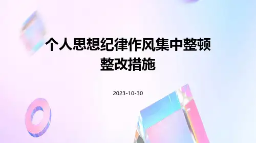 个人思想纪律作风集中整顿整改措施