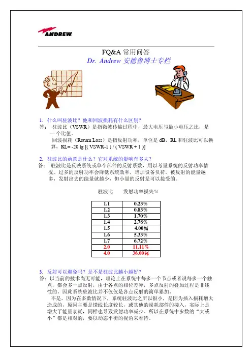 VSWR常用问答