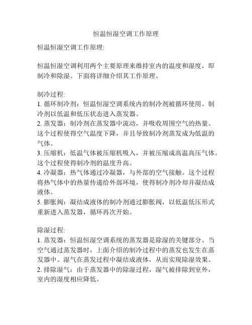 恒温恒湿空调工作原理