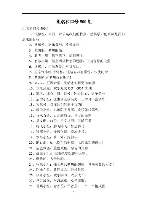 组名和口号500组