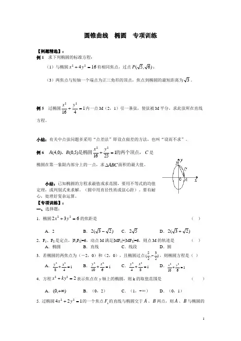 椭圆 专项训练