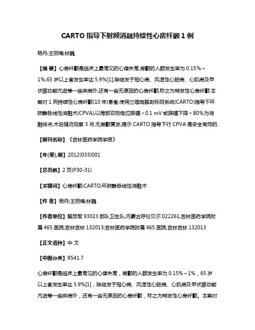 CARTO指导下射频消融持续性心房纤颤1例