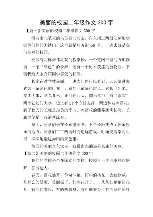 美丽的校园二年级作文300字