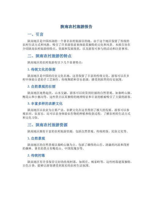 陕南农村旅游报告