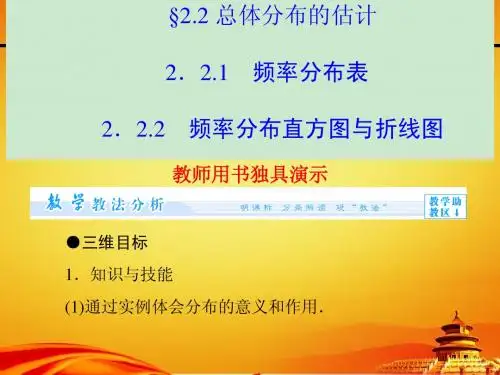 苏教版高中数学必修三第二章-统计2.2.1、2ppt课件