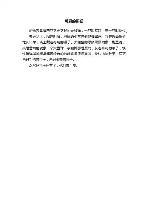 可爱的熊猫