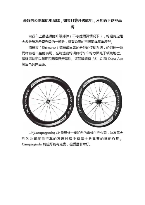 最好的公路车轮组品牌，如果打算升级轮组，不如看下这些品牌