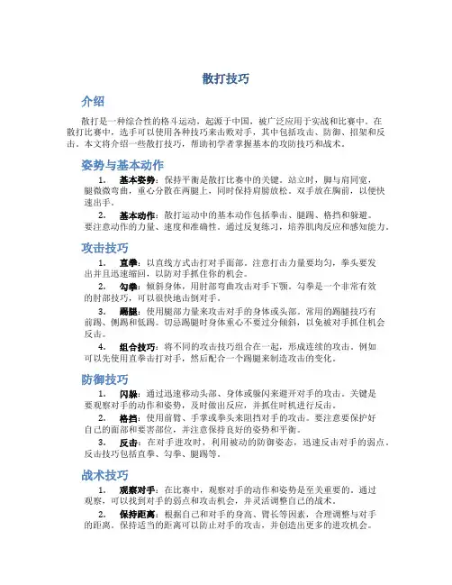 散打技巧精品文档