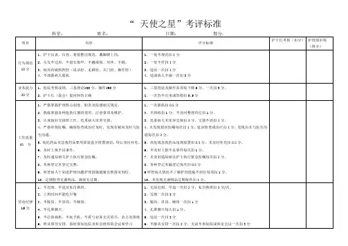 护士星级服务考评标准